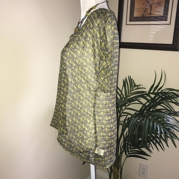 Blue Bird Sheer Cap Sleeve Top M - Picture 4 of 6